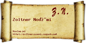 Zoltner Noémi névjegykártya